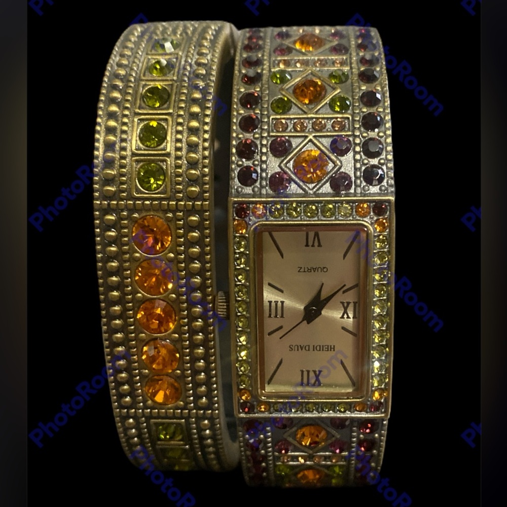 Heidi Daus Double Trouble" Crystal Bangle and Watch Set